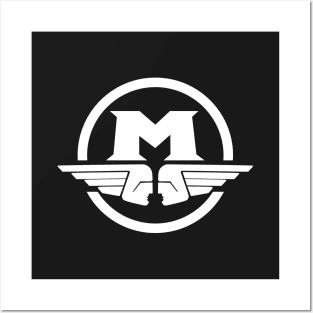 Retro Motobecane logo white print Posters and Art